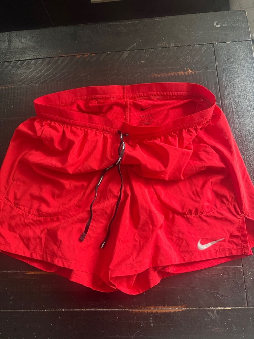 Nike Red Running Shorts with Black Drawstring